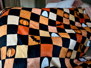 Checked Halloween blanket