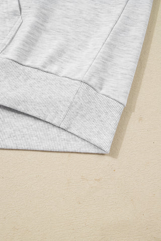 Light Grey Camouflage Patchwork Asymmetric Sleeve Plus Size Hoodie