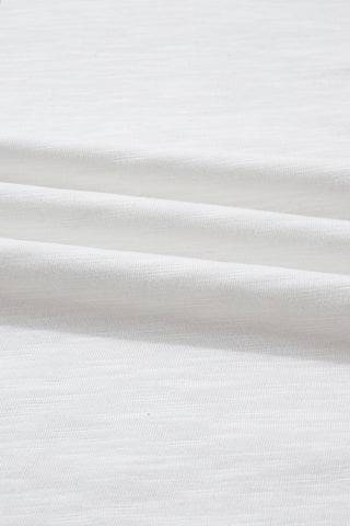 White Contrast Block Mixed Textured Knit Patchwork Casual Top