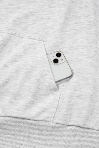 Light Grey Camouflage Patchwork Asymmetric Sleeve Plus Size Hoodie