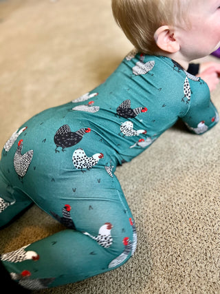 Cluckin’ Around bamboo zipper